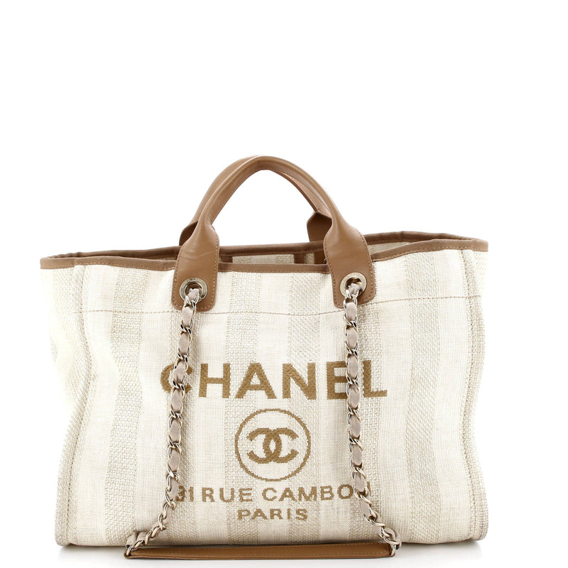 Deauville Tote Striped Mixed Fibers