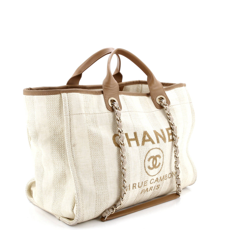 Deauville Tote Striped Mixed Fibers