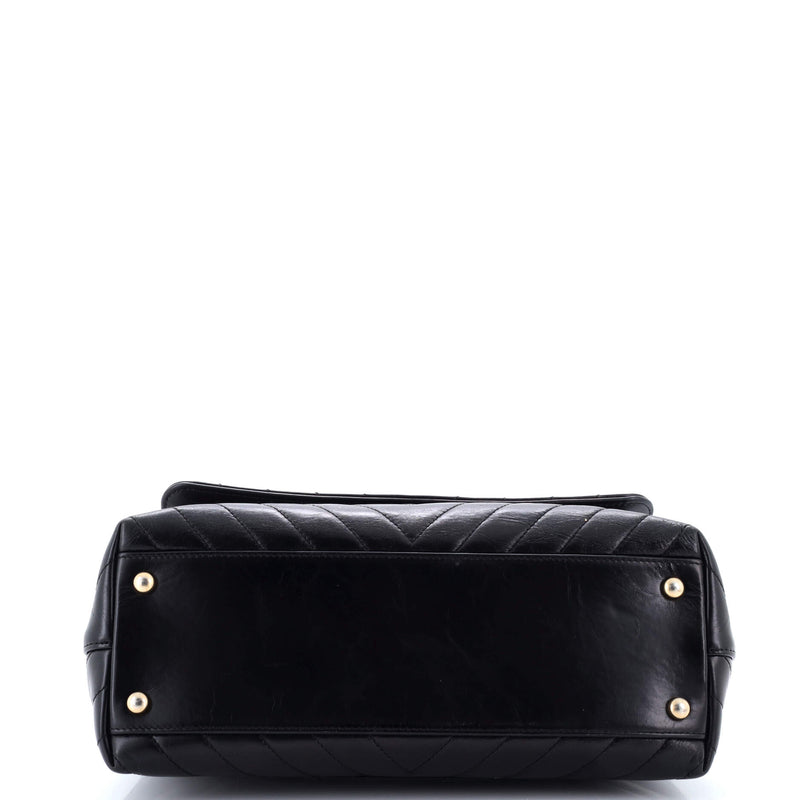 Coco Top Handle Bag Chevron Calfskin