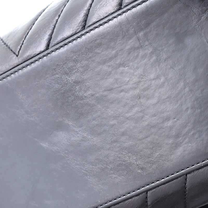 Coco Top Handle Bag Chevron Calfskin