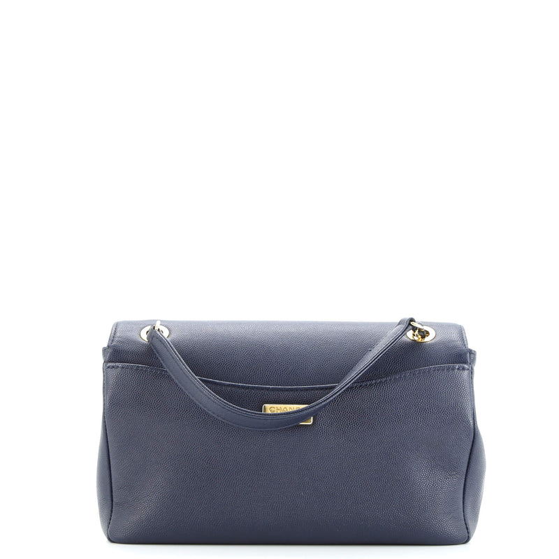 Captain Gold Flap Bag Embroidered Caviar