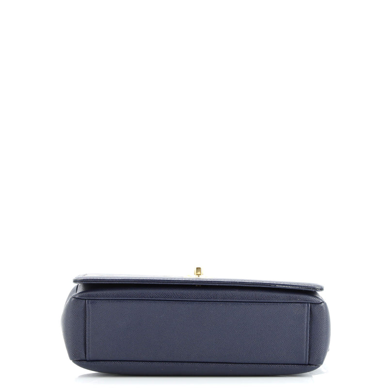 Captain Gold Flap Bag Embroidered Caviar