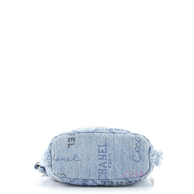 Denim Mood Chain Bucket Bag Logo Printed