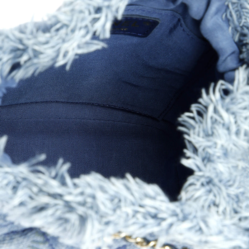 Denim Mood Chain Bucket Bag Logo Printed