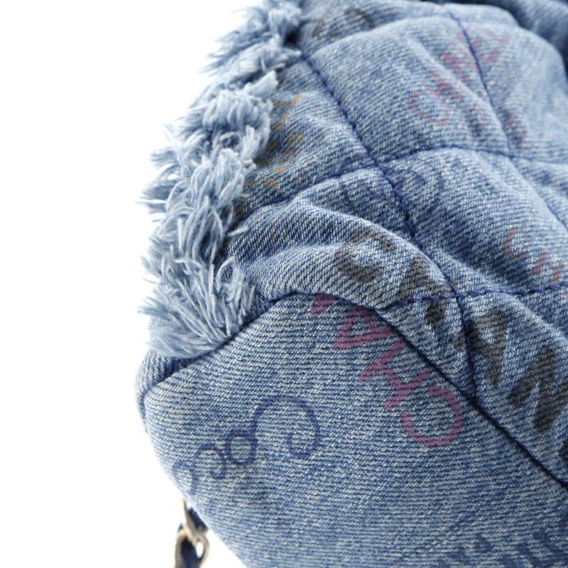 Denim Mood Chain Bucket Bag Logo Printed