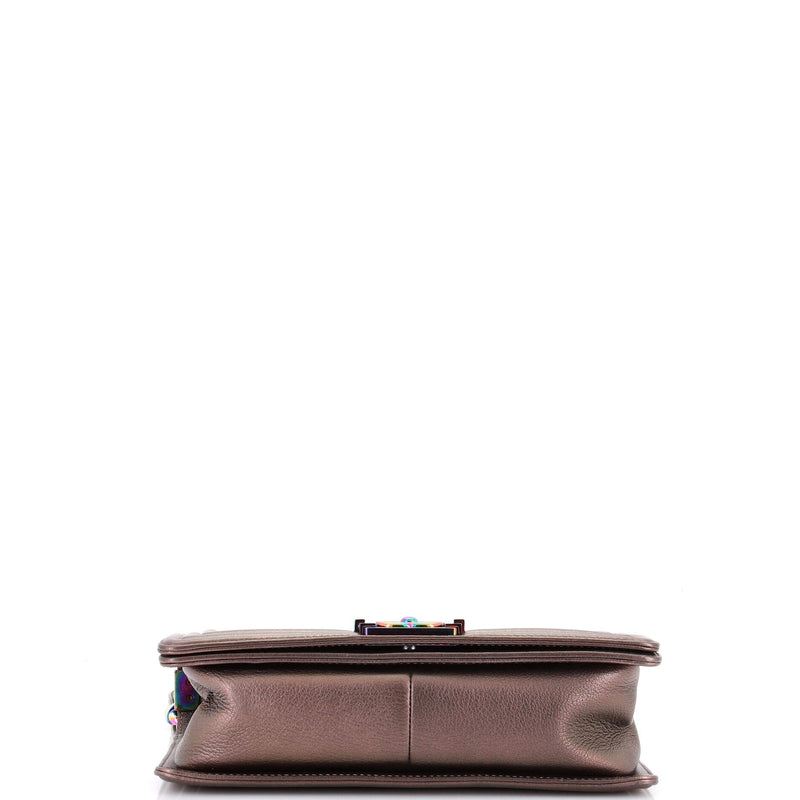 Boy Flap Bag Quilted Iridescent Goatskin