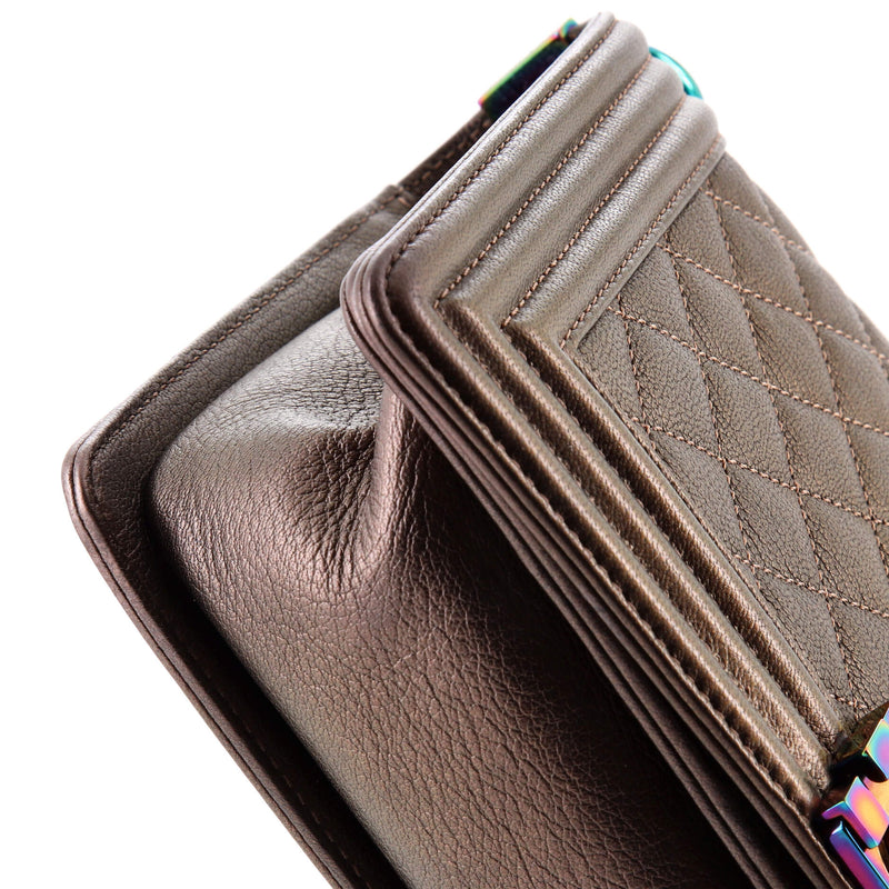 Boy Flap Bag Quilted Iridescent Goatskin