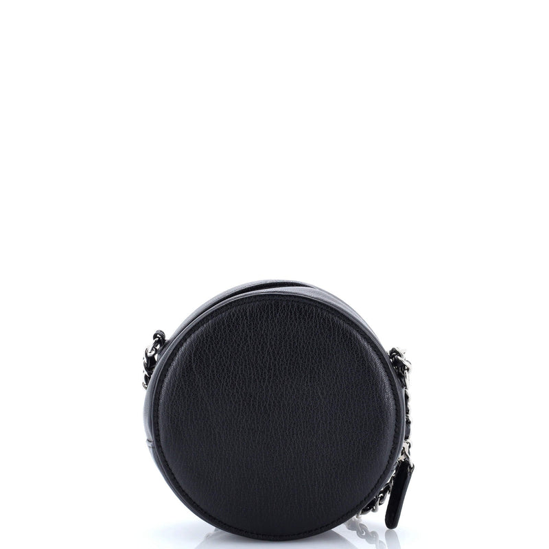 Cc Ski Round Clutch With Chain Goatskin