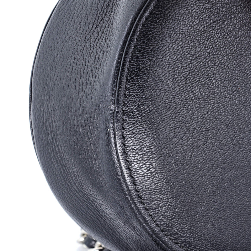 Cc Ski Round Clutch With Chain Goatskin