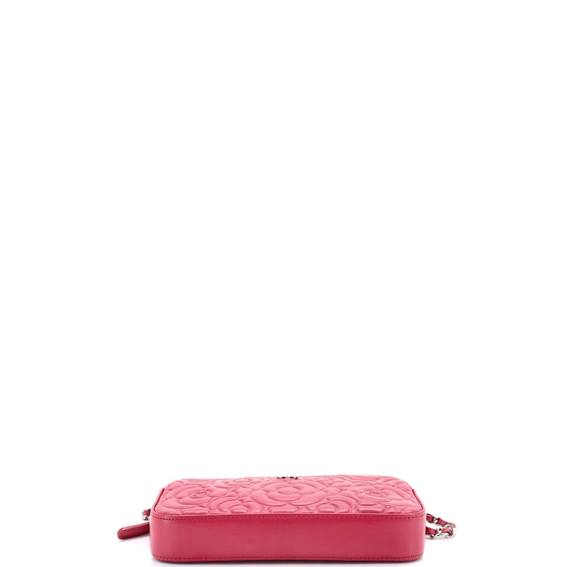 Double Zip Clutch With Chain Camellia