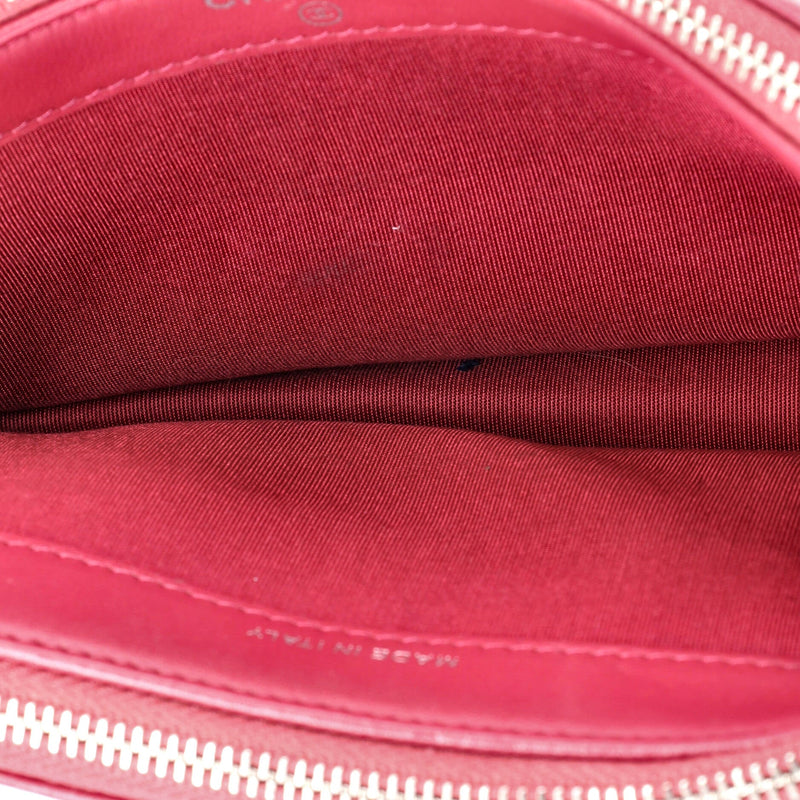 Double Zip Clutch With Chain Camellia