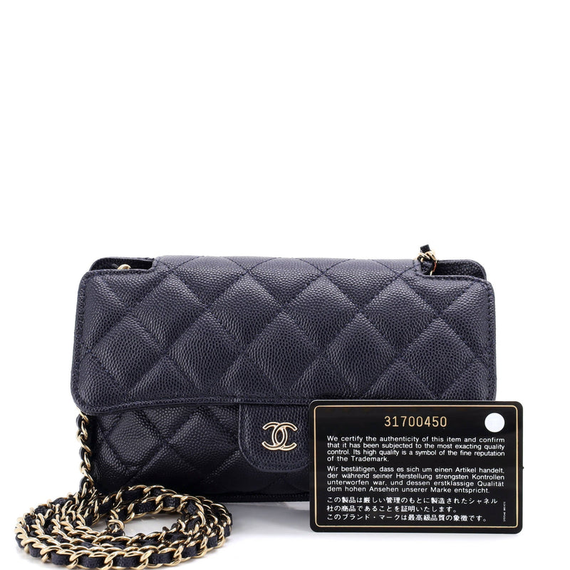 Foldable Tote Bag With Chain Quilted