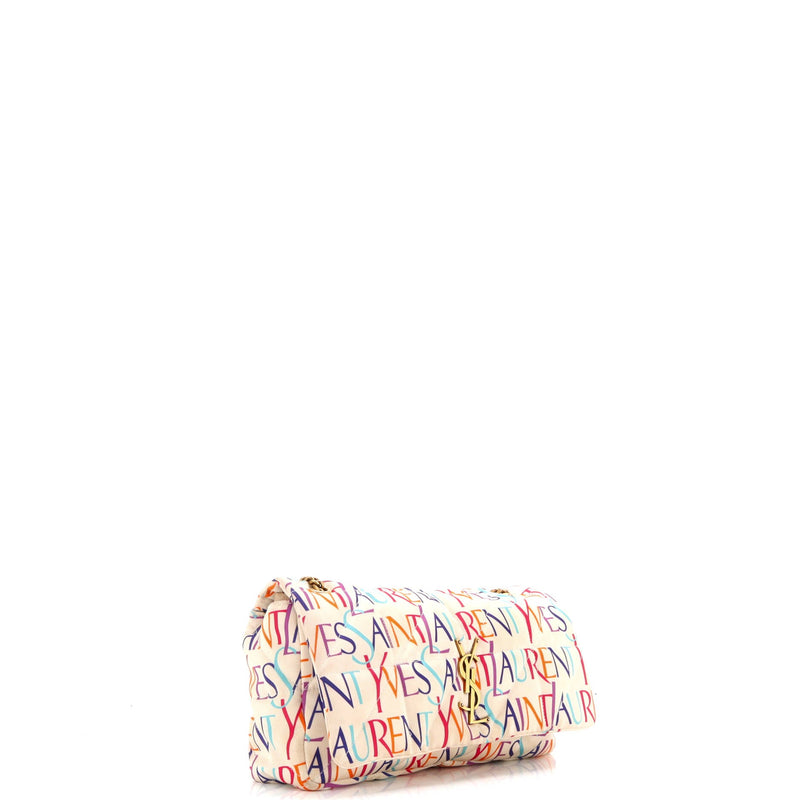 Jamie Flap Bag Quilted Printed Silk