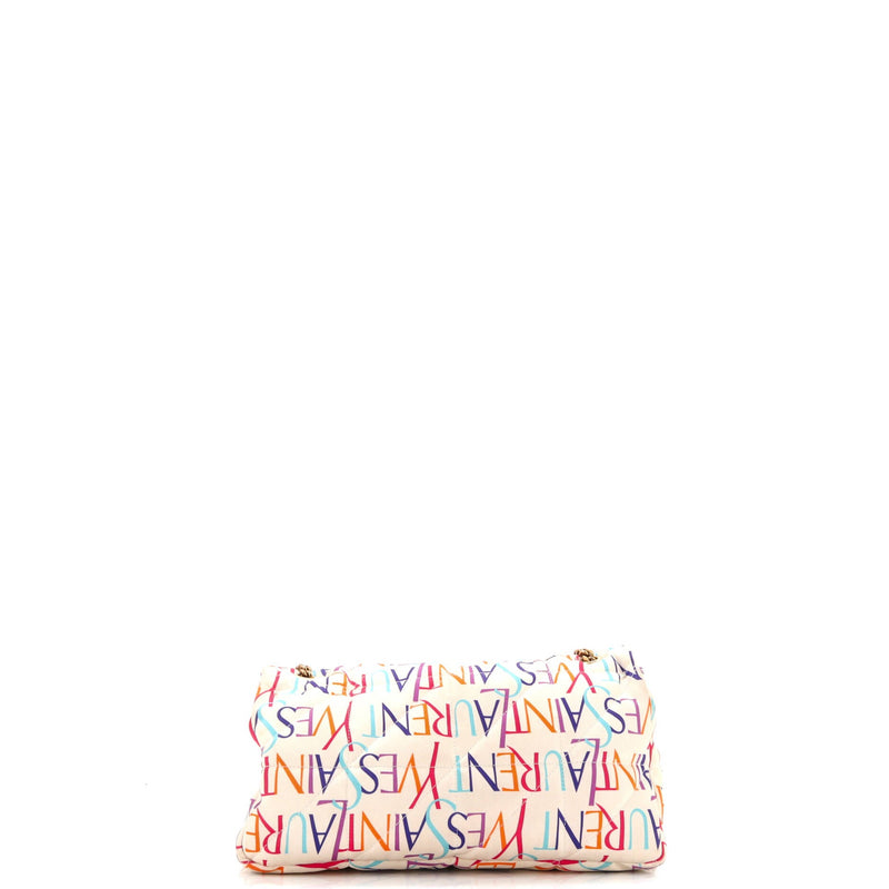 Jamie Flap Bag Quilted Printed Silk