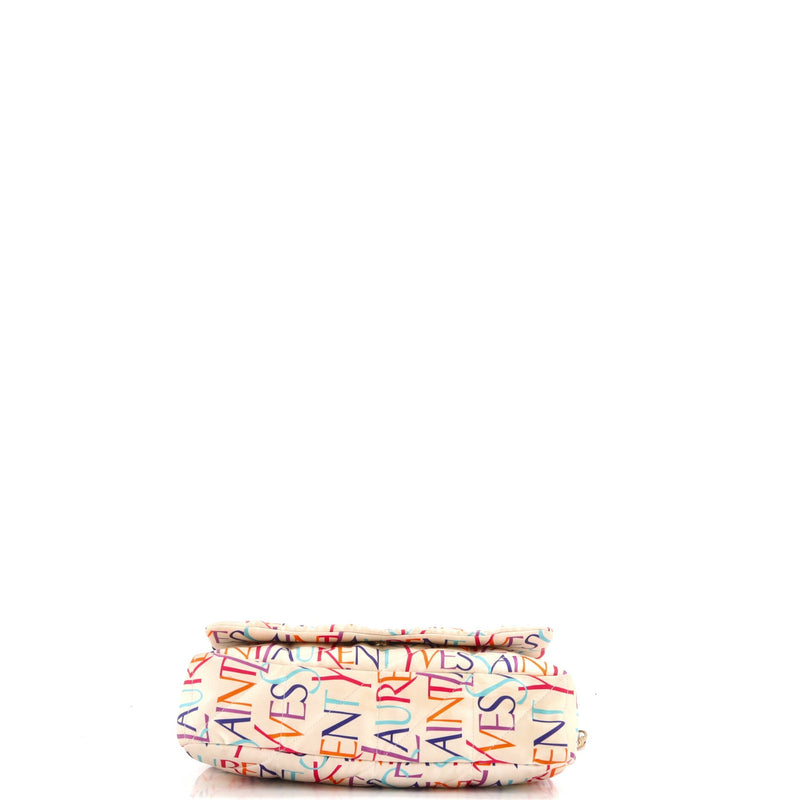 Jamie Flap Bag Quilted Printed Silk