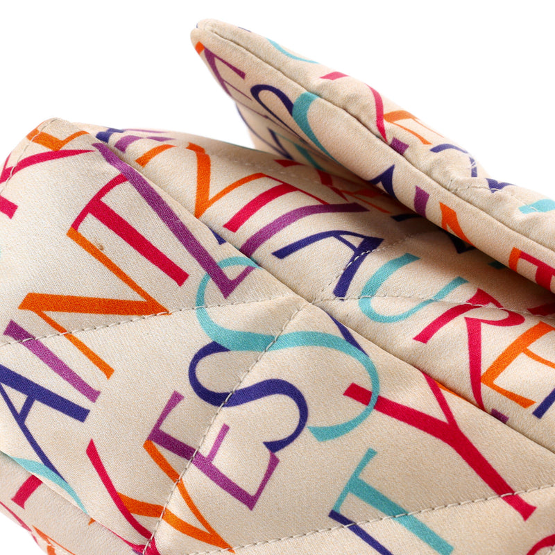 Jamie Flap Bag Quilted Printed Silk