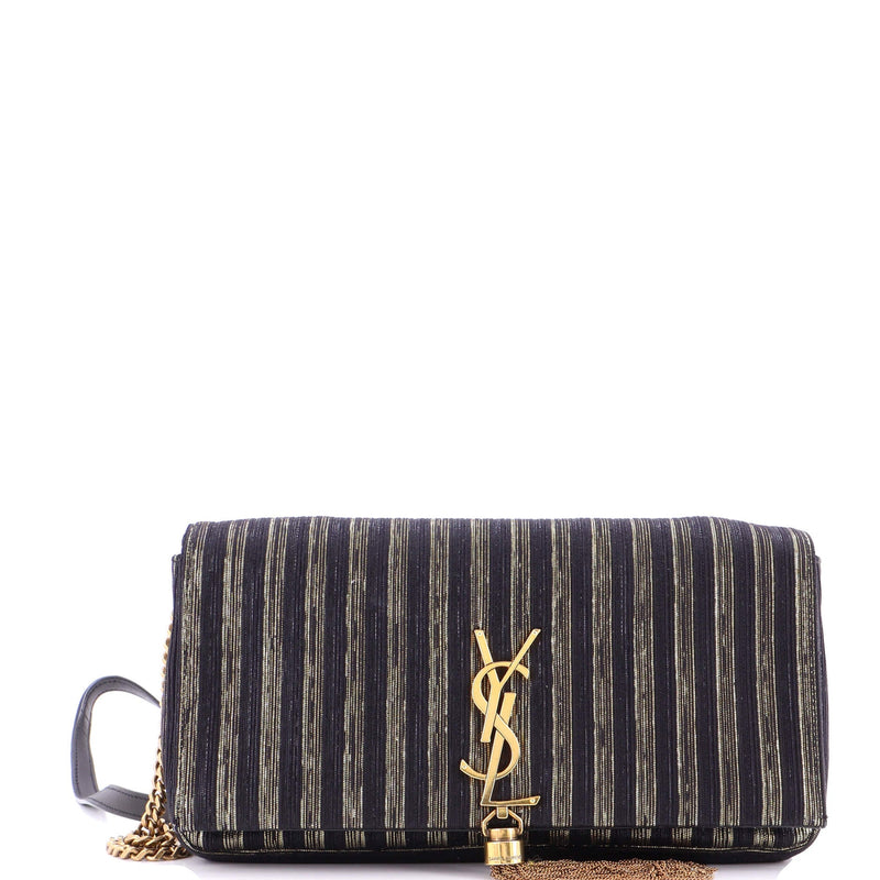 Kate 99 Tassel Flap Bag Striped Metallic