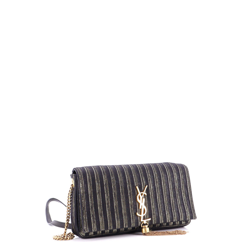 Kate 99 Tassel Flap Bag Striped Metallic