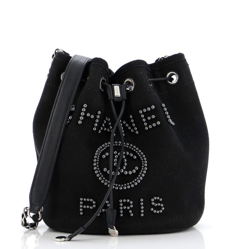 Deauville Drawstring Bucket Bag Pearl