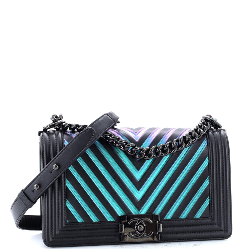 Boy Flap Bag Chevron Painted Calfskin