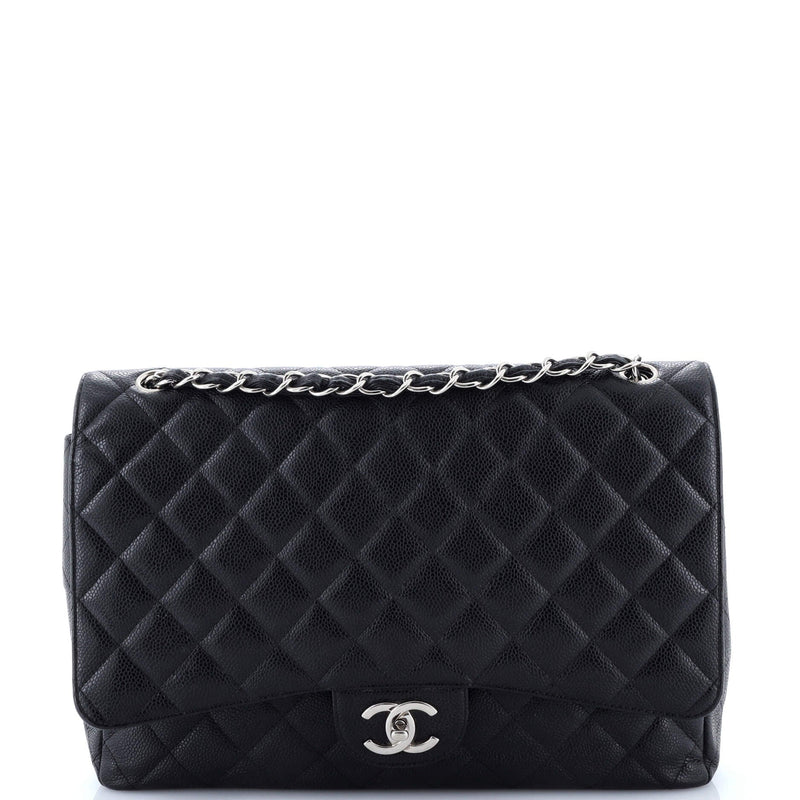 Classic Double Flap Bag Quilted Caviar