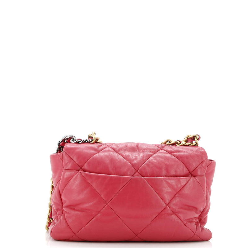 19 Flap Bag Quilted Leather Large