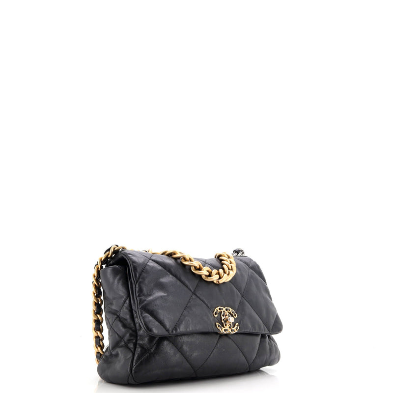 19 Flap Bag Quilted Leather Large