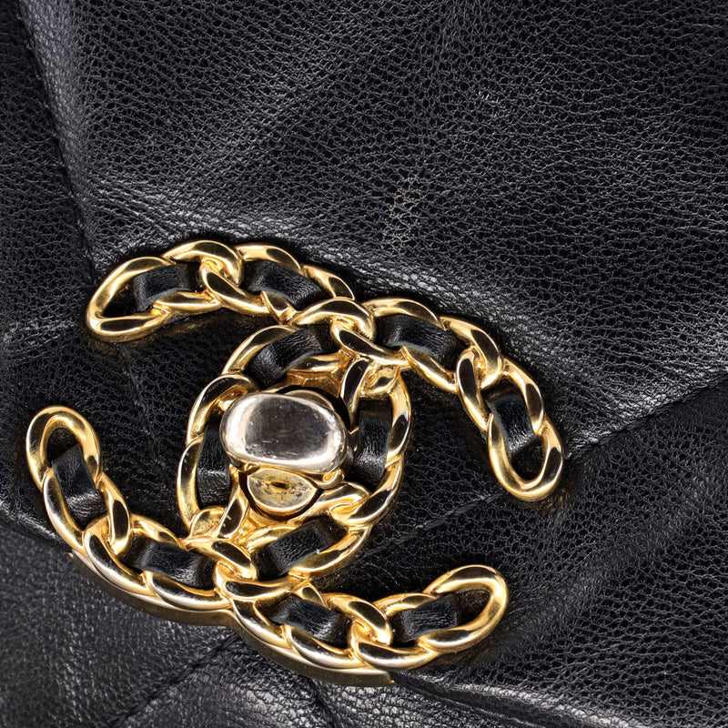 19 Flap Bag Quilted Leather Large