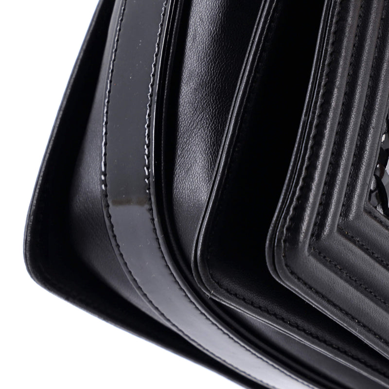 Boy Flap Bag Braided Patent And Calfskin