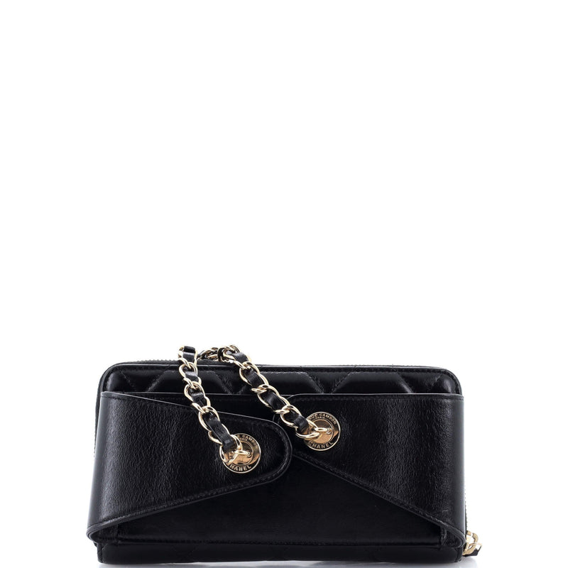 Zip Around Waist Belt Bag Quilted Shiny