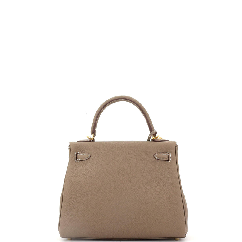 Kelly Handbag Grey Togo With Gold