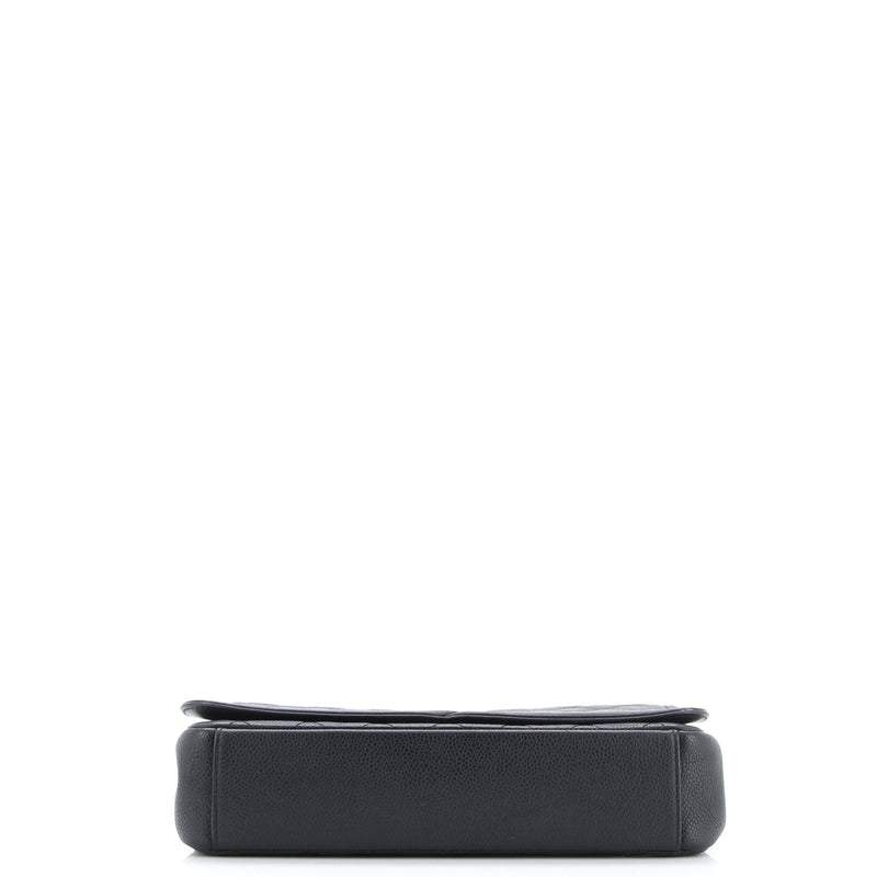 Filigree Flap Bag Quilted Caviar Medium