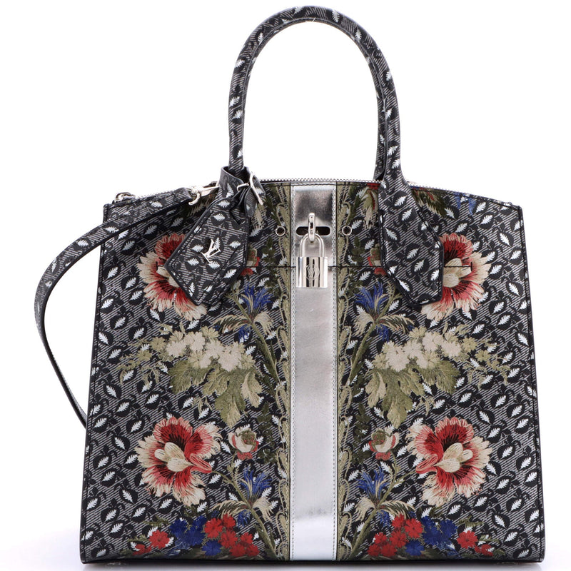 City Steamer Handbag Floral Printed Epi