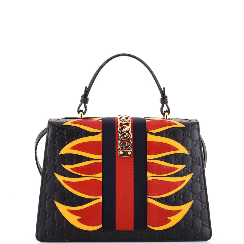 Sylvie Top Handle Bag Guccissima Leather