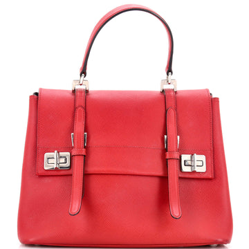 Half Flap Double Turn Lock Satchel