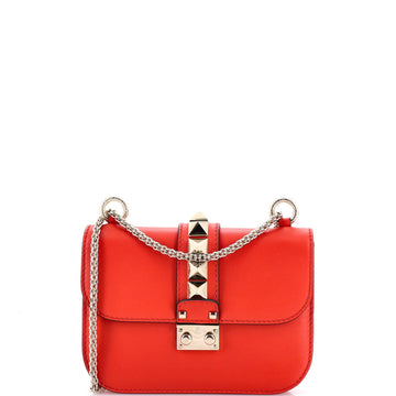 Glam Lock Shoulder Bag Leather Mini