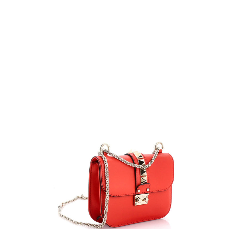 Glam Lock Shoulder Bag Leather Mini
