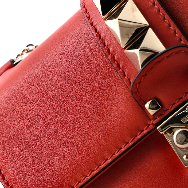 Glam Lock Shoulder Bag Leather Mini