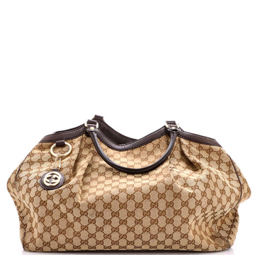 Sukey Tote Gg Canvas With Leather Large