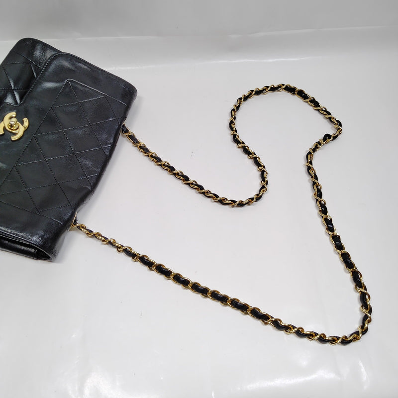 Chanel Shoulder Bag Black Leather