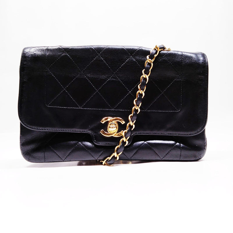Chanel Shoulder Bag Black Leather