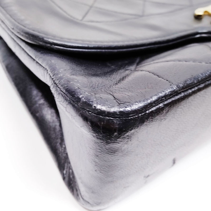 Chanel Shoulder Bag Black Leather