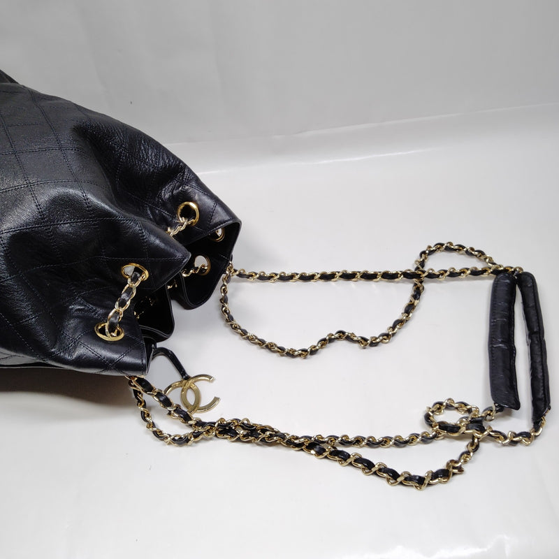 Chanel Shoulder Bag Black Leather