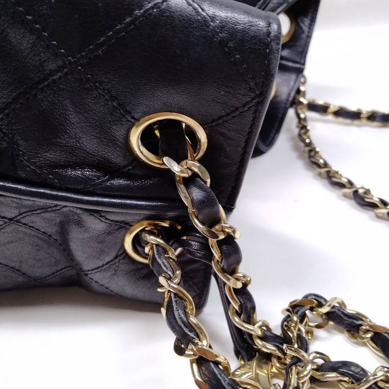 Chanel Shoulder Bag Black Leather