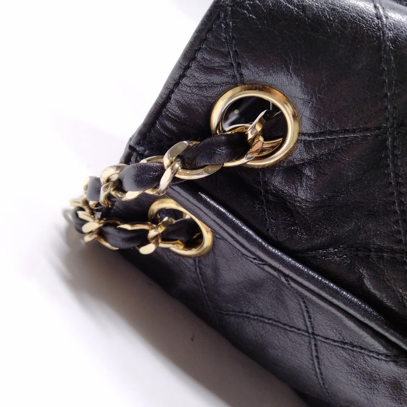 Chanel Shoulder Bag Black Leather