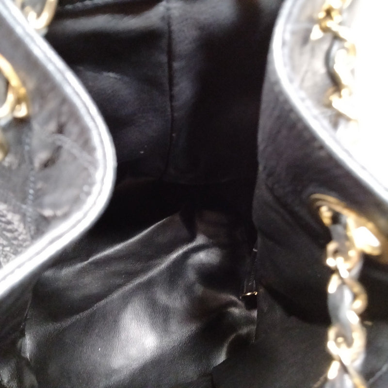 Chanel Shoulder Bag Black Leather