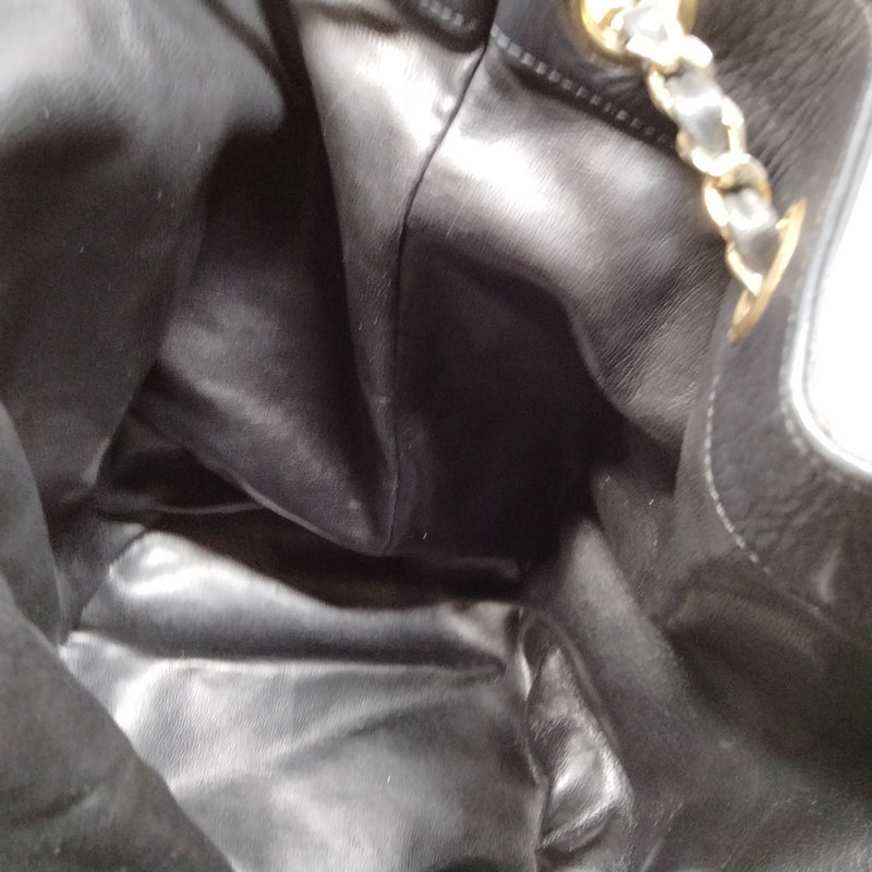 Chanel Shoulder Bag Black Leather