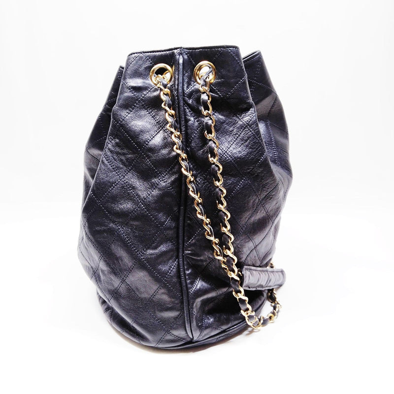 Chanel Shoulder Bag Black Leather