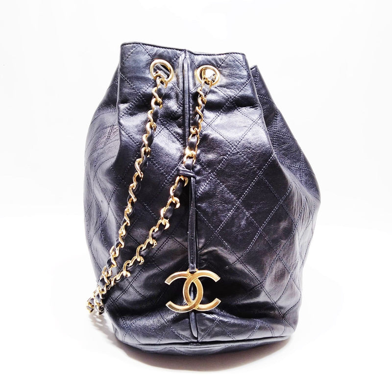 Chanel Shoulder Bag Black Leather