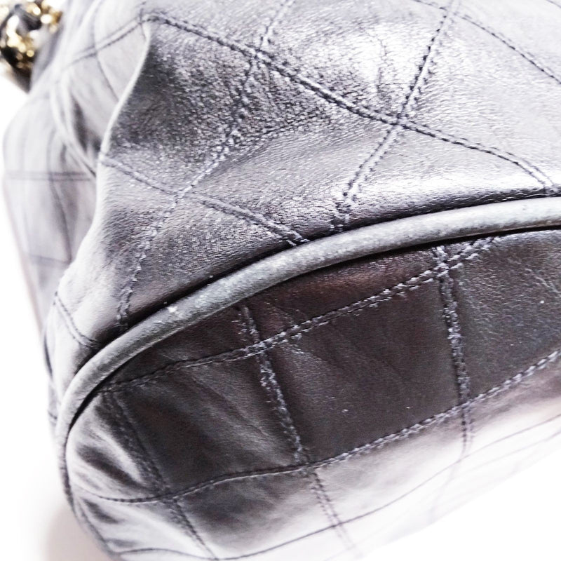 Chanel Shoulder Bag Black Leather